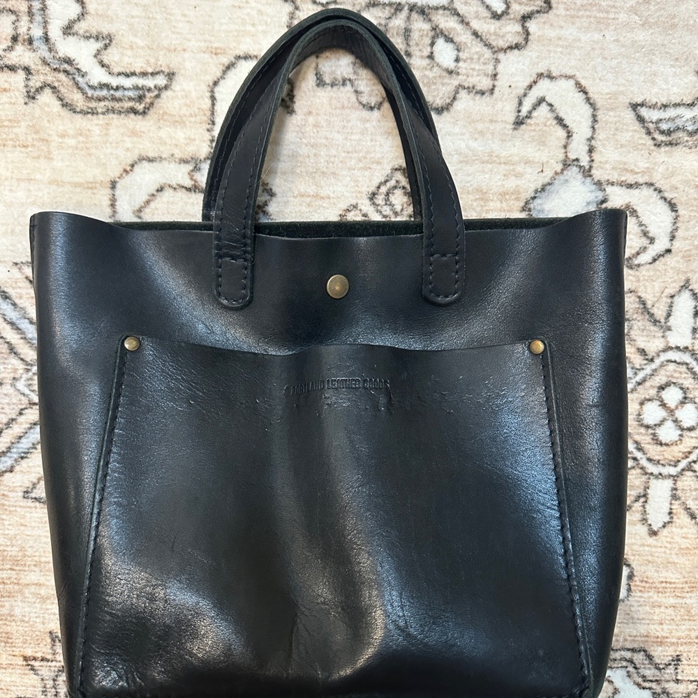 Classic Black Leather Crossbody Bag, strap included